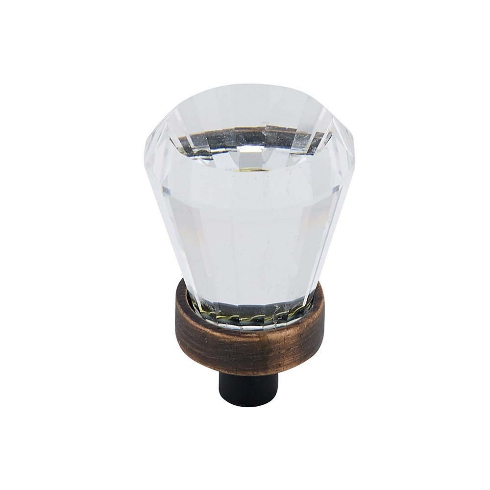 Richelieu 3/4" Diameter Brilliant Cut Knob in Brushed Oil Rubbed Bronze and Clear Crystal