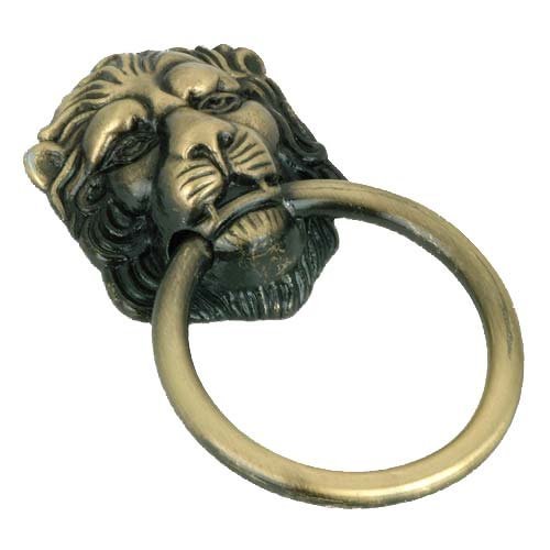 Richelieu 1 1/2" Diameter Lion Face Ring Pull in Antique English