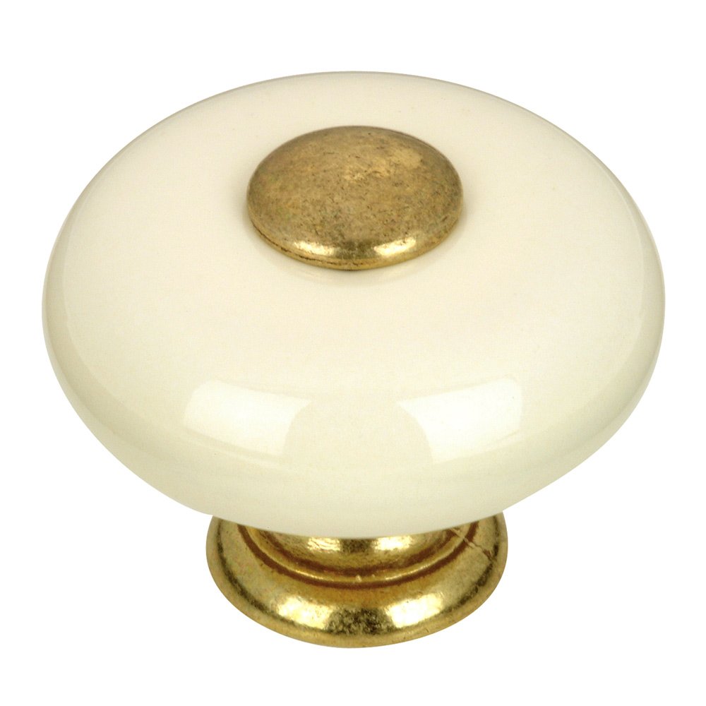 Richelieu Ceramic 1 1/4" Diameter Button Knob in Almond