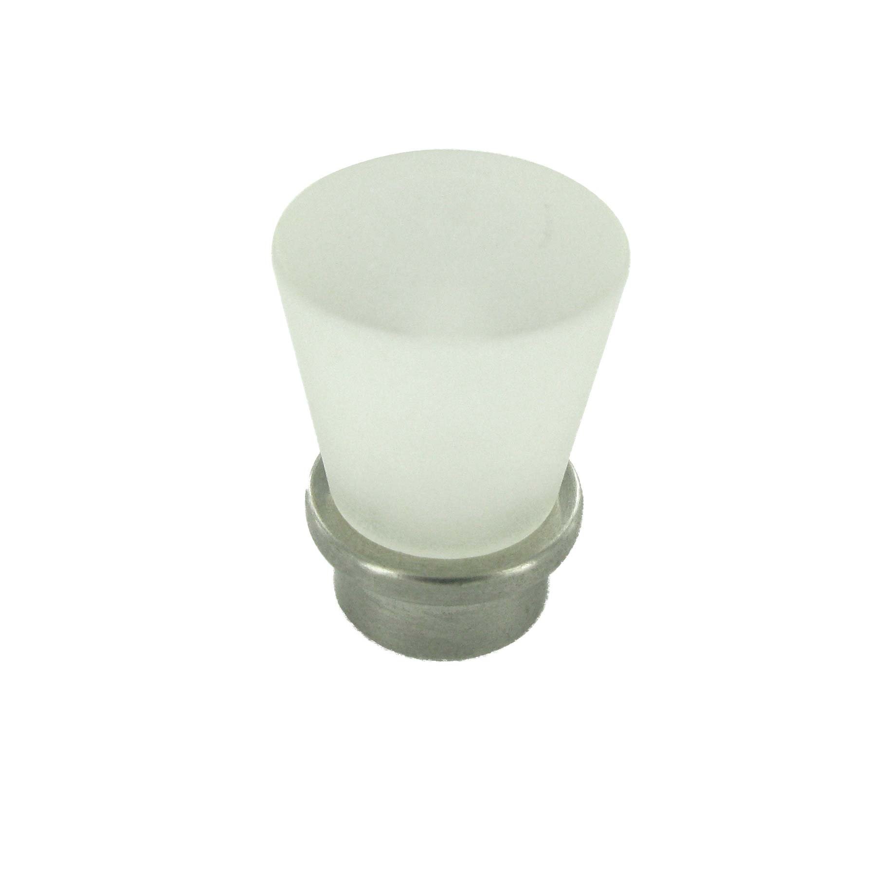 Richelieu 3/4" Diameter Metacryl Knob in Brushed Nickel and Frosted Clear