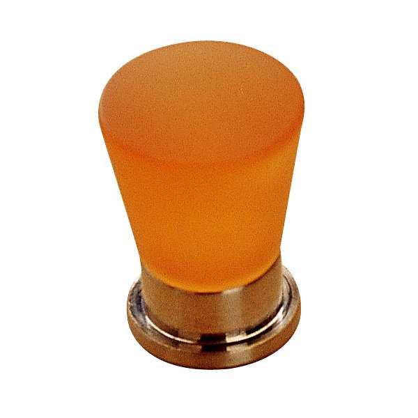 Richelieu 3/4" Diameter Metacryl Knob in Brushed Nickel and Frosted Amber