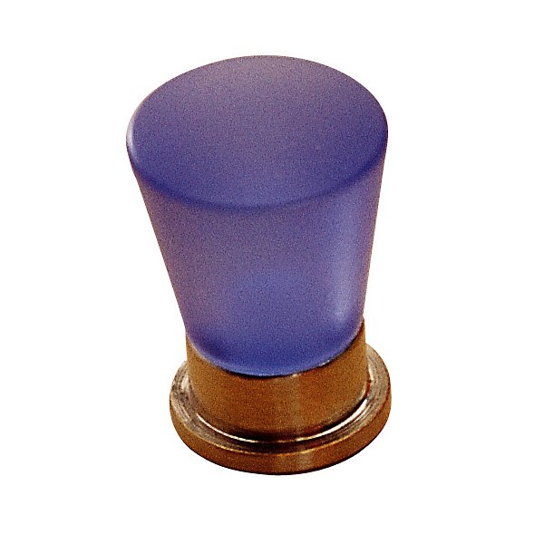 Richelieu 3/4" Diameter Metacryl Knob in Brushed Nickel and Frosted Blue