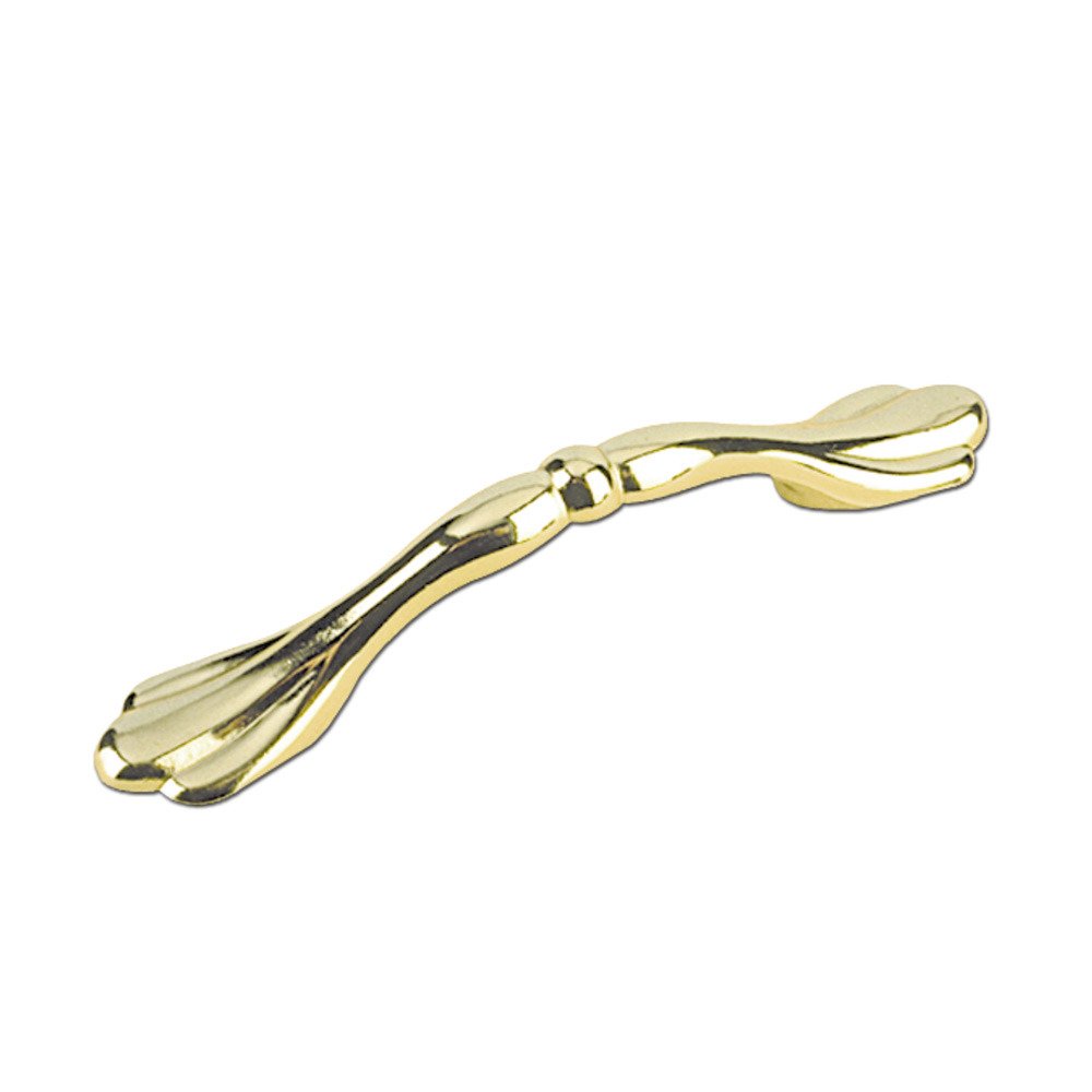 Richelieu 3" Centers Bow Pull with Folds and Bead in Brass