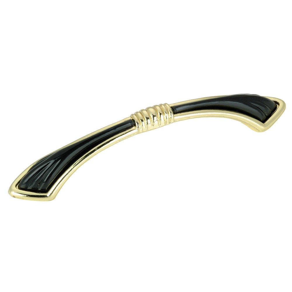 Richelieu 3 3/4" Centers Napkin and Ring Inspired Bow Pull in Brass and Black