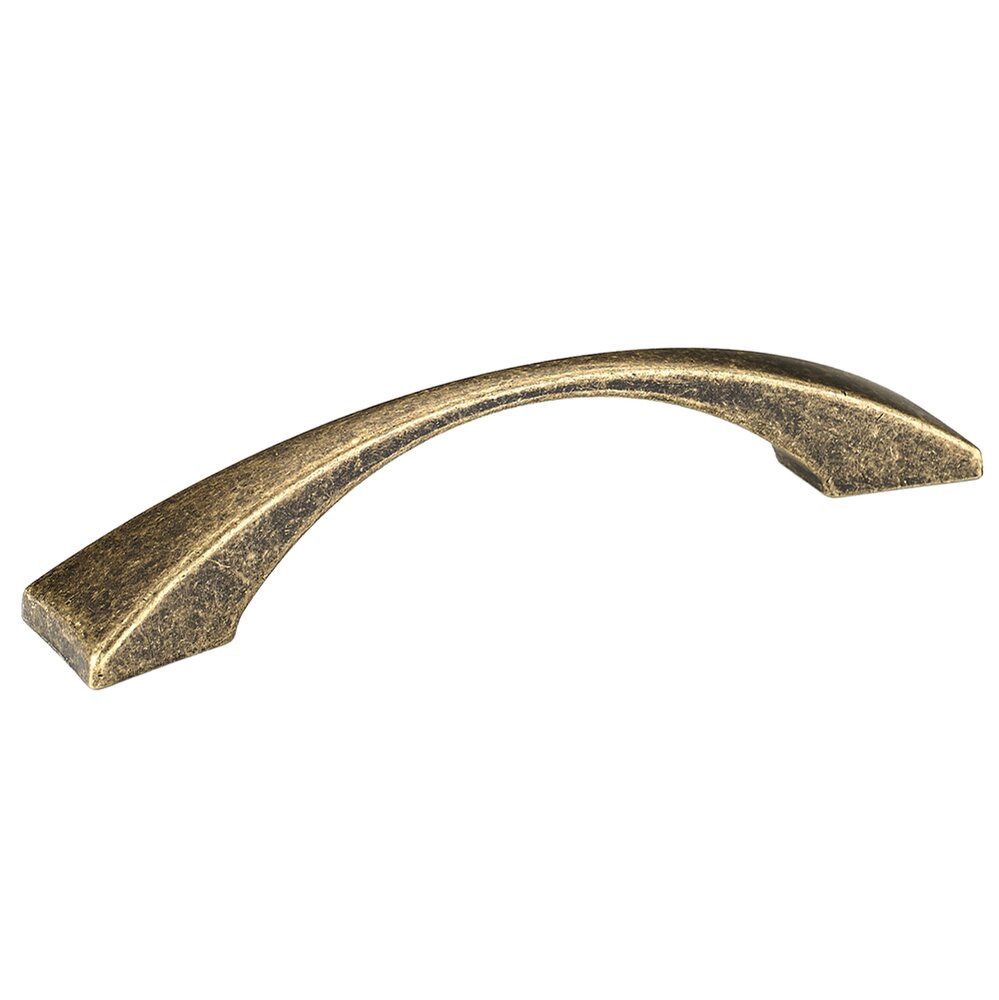 Richelieu 3 3/4" Centers Tapered Squarish Bow Pull in Burnished Brass