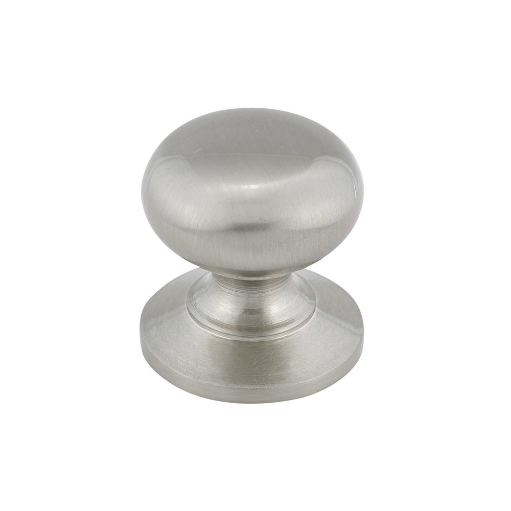 Richelieu Solid Brass 1 1/4" Diameter Round Knob with Large Base in Brushed Nickel