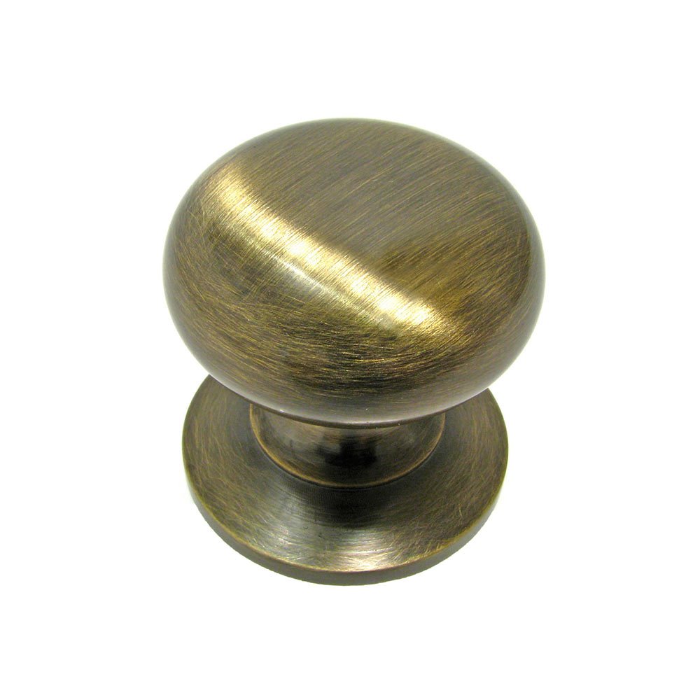Richelieu Solid Brass 1 1/4" Diameter Round Knob with Large Base in Antique English