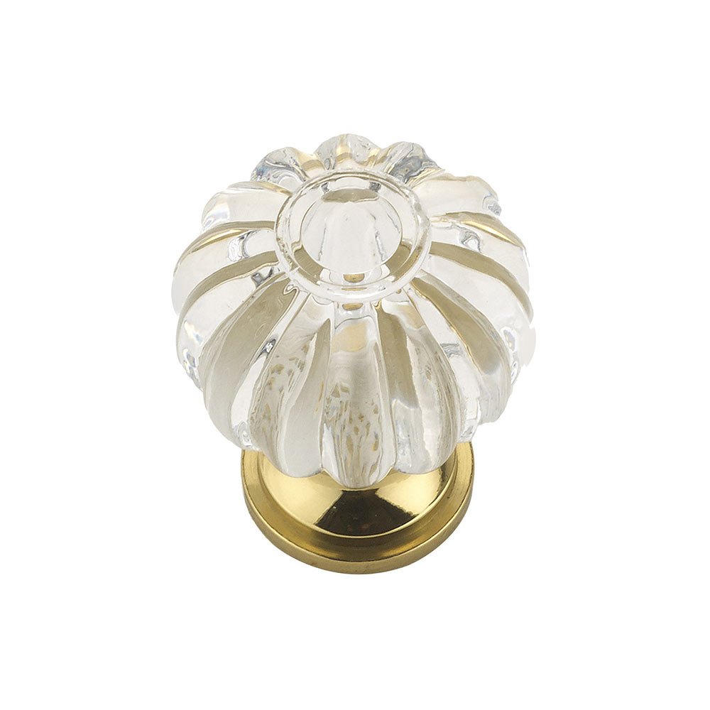Richelieu Solid Brass 1 1/8" Diameter Scalloped Knob in Clear Acrylic