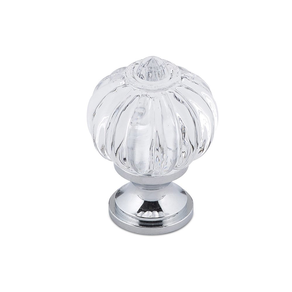 Richelieu 1 1/8" Brass and Acrylic Knob In Chrome And Clear