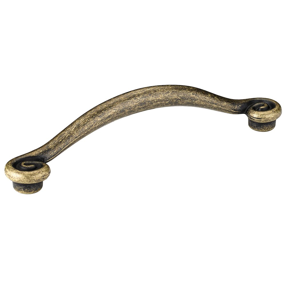 Richelieu 5" Centers Swirl End Handle in Burnished Brass