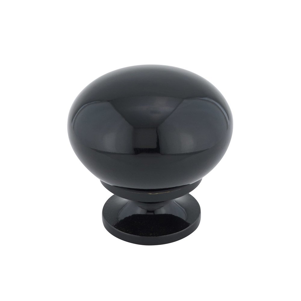 Richelieu Hollow Brass 1 1/4" Diameter Round Knob with Small Base in Black