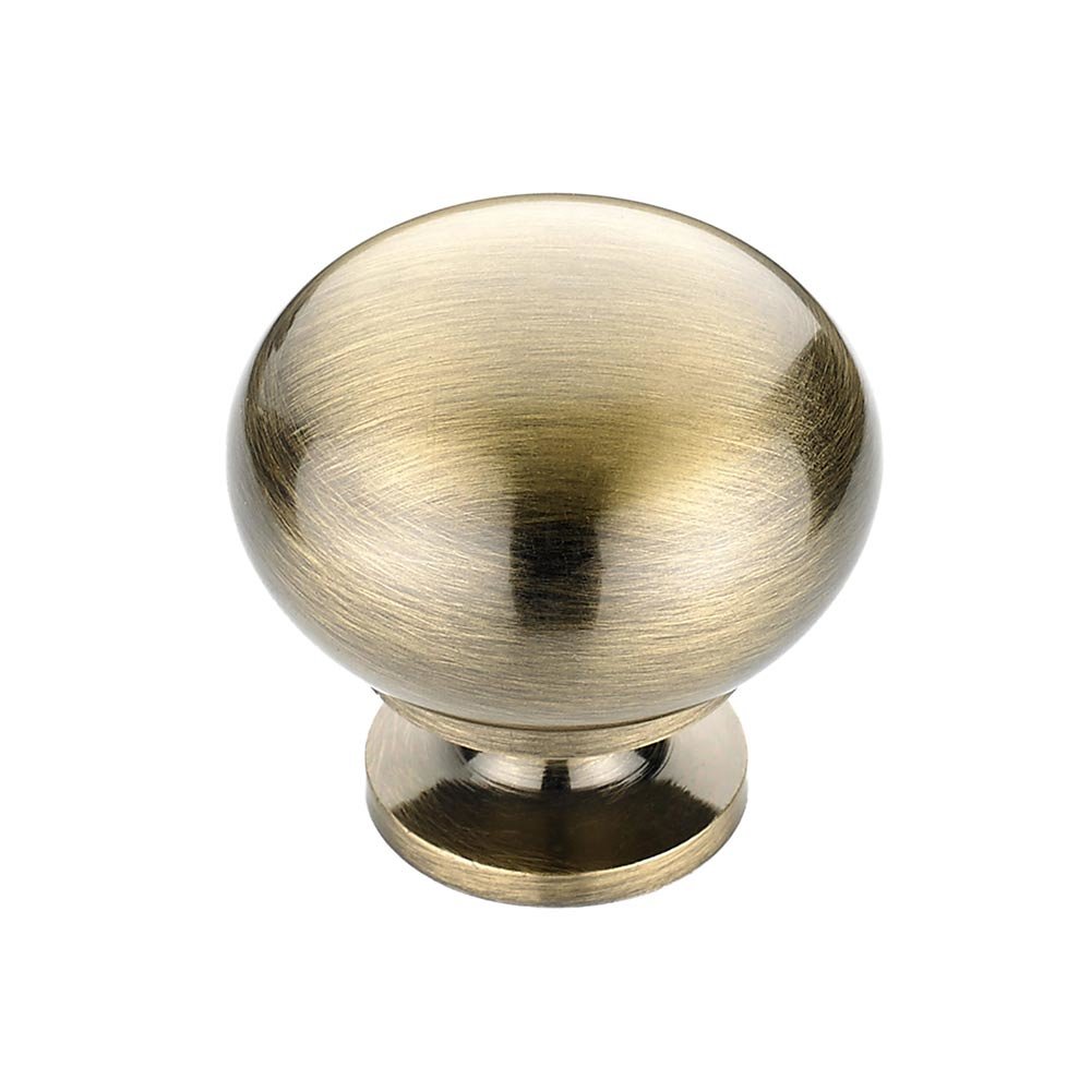Richelieu Hollow Brass 1 1/4" Diameter Round Knob with Small Base in Antique English