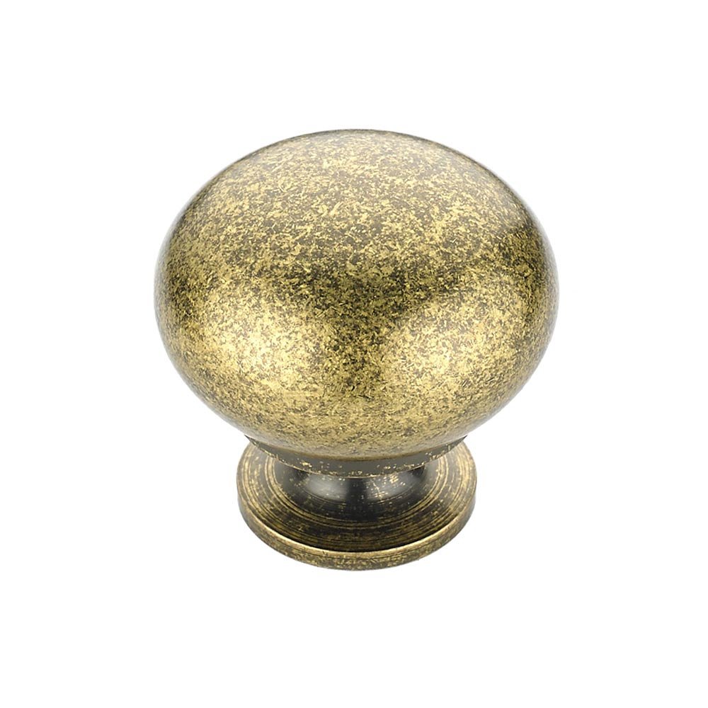 Richelieu Hollow Brass 1 1/4" Diameter Round Knob with Small Base in Burnished Brass