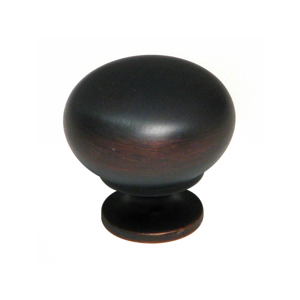 Richelieu Hollow Brass 1 1/4" Diameter Round Knob with Small Base in Brushed Oil Rubbed Bronze