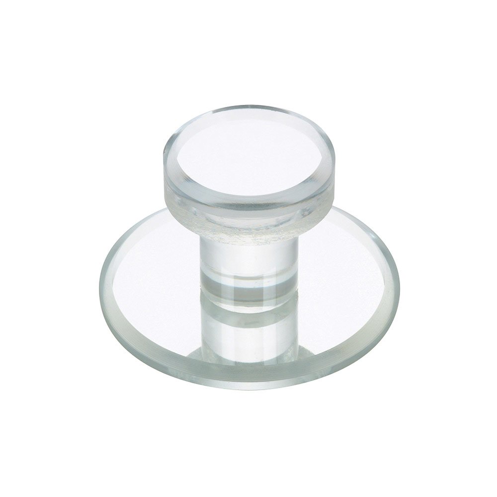 Richelieu Acrylic 1 7/8" Diameter Circular Self-adhesive Knob with Backplate in Clear