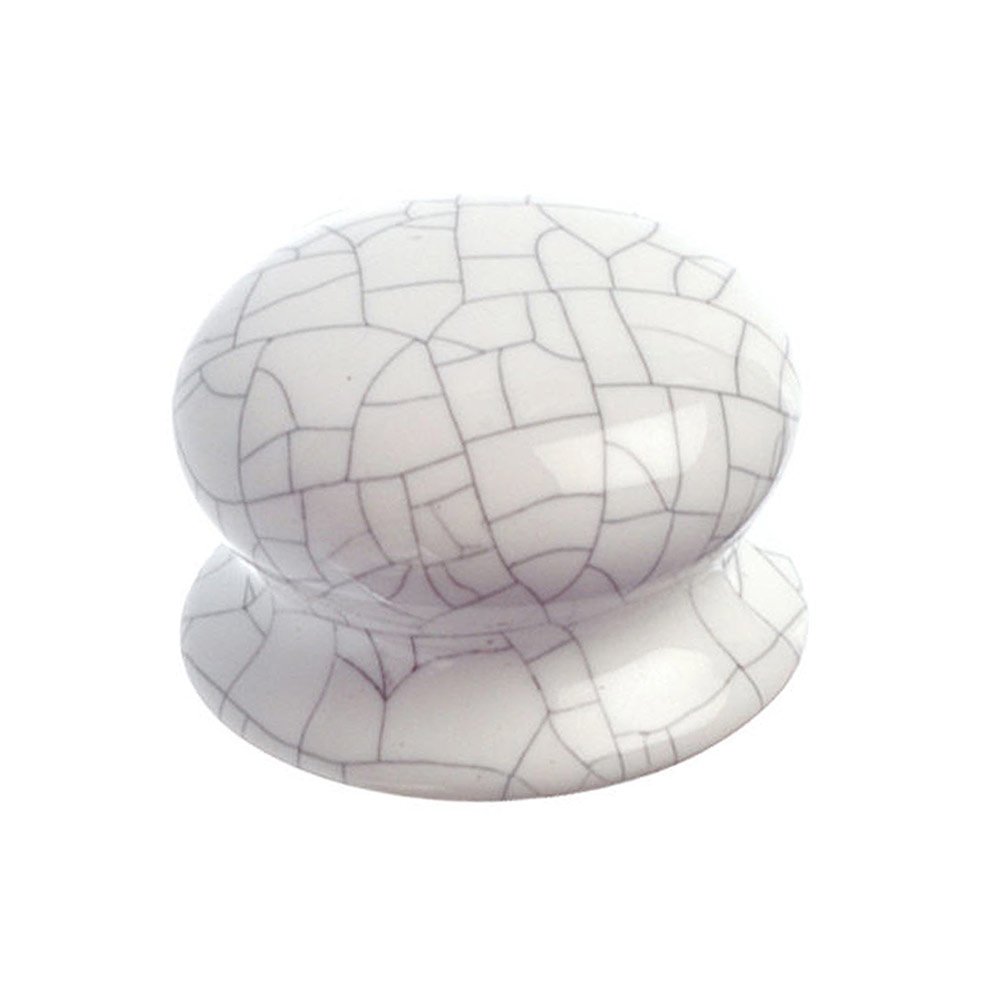 Richelieu 1 1/2" Diameter Ceramic Knob in Crackle White