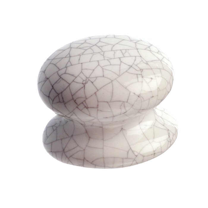 Richelieu 1 1/4" Diameter Ceramic Knob in Crackle White