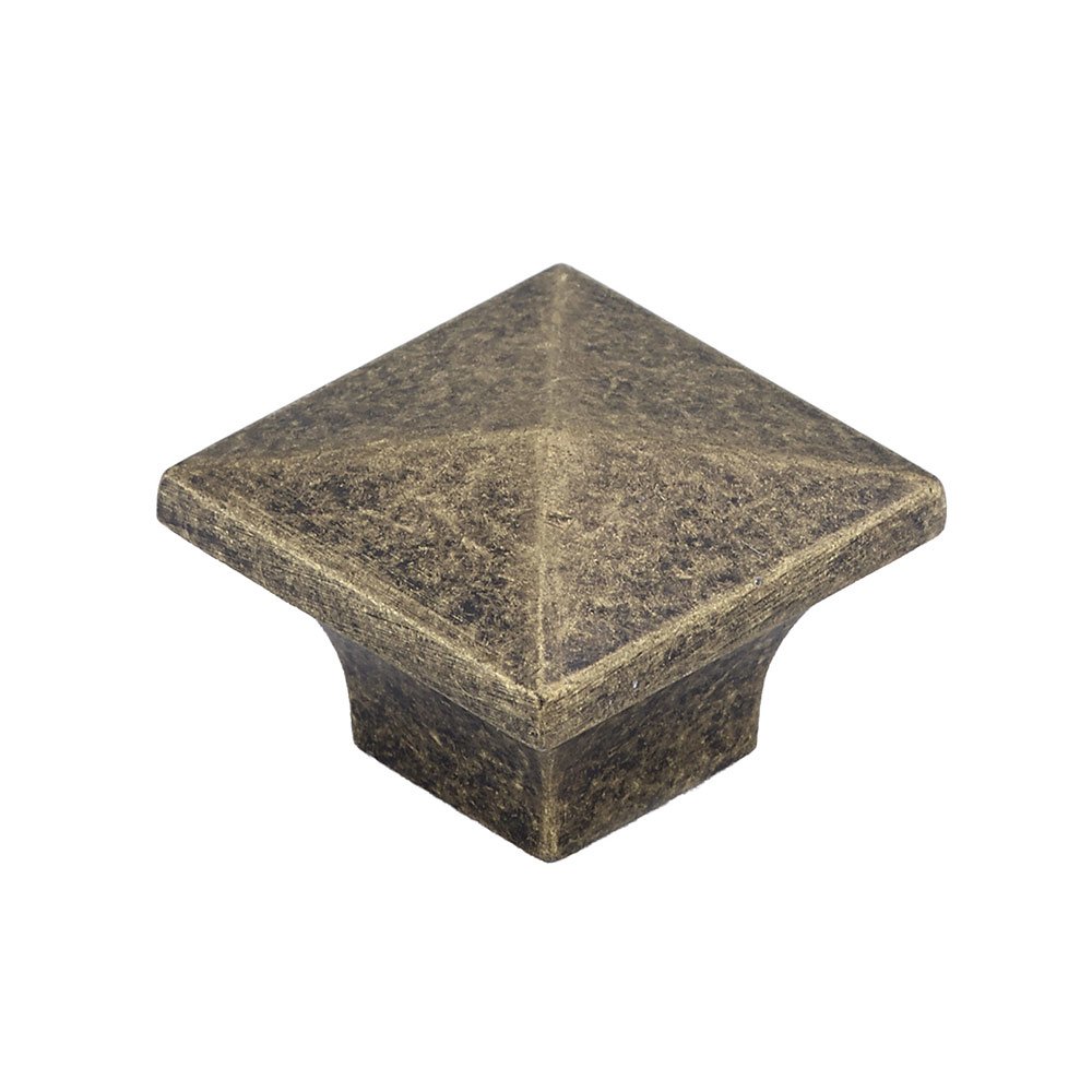 Richelieu 1 1/4" Long Square Knob in Burnished Brass