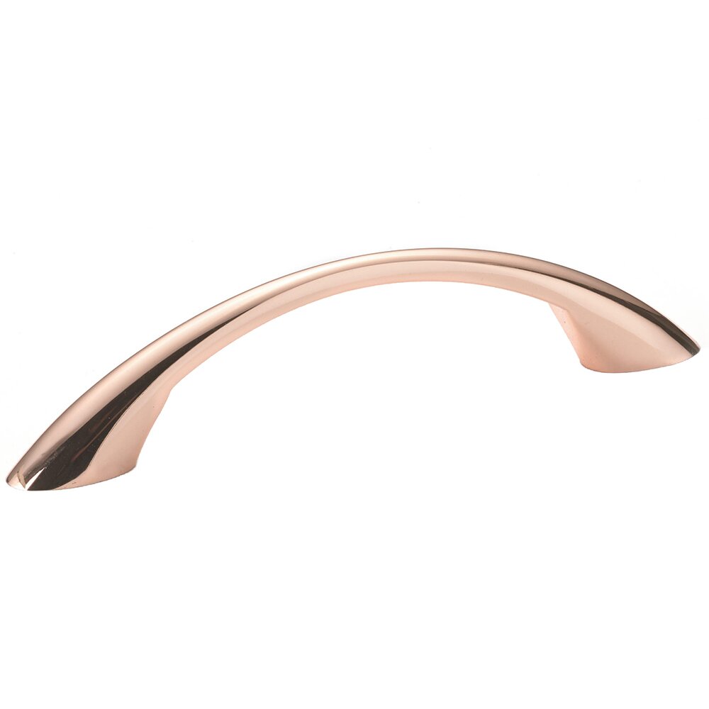 Richelieu 3 3/4" Centers Bow Pull with Flared Ends in Polished Copper