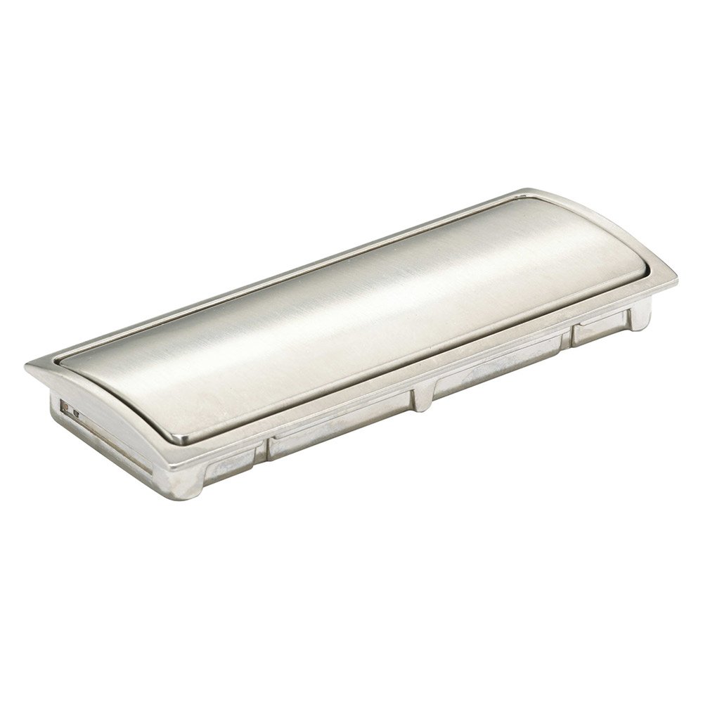 Richelieu 2 1/2" Centers Rectangular Recessed Pull with Flip Cover in Brushed Nickel