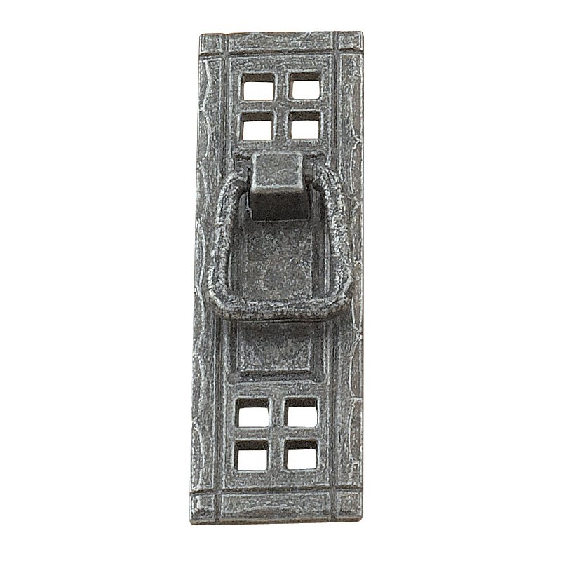 Richelieu 4 1/4" Centers Craftsman Style Pendant Pull with Backplate in Natural Iron