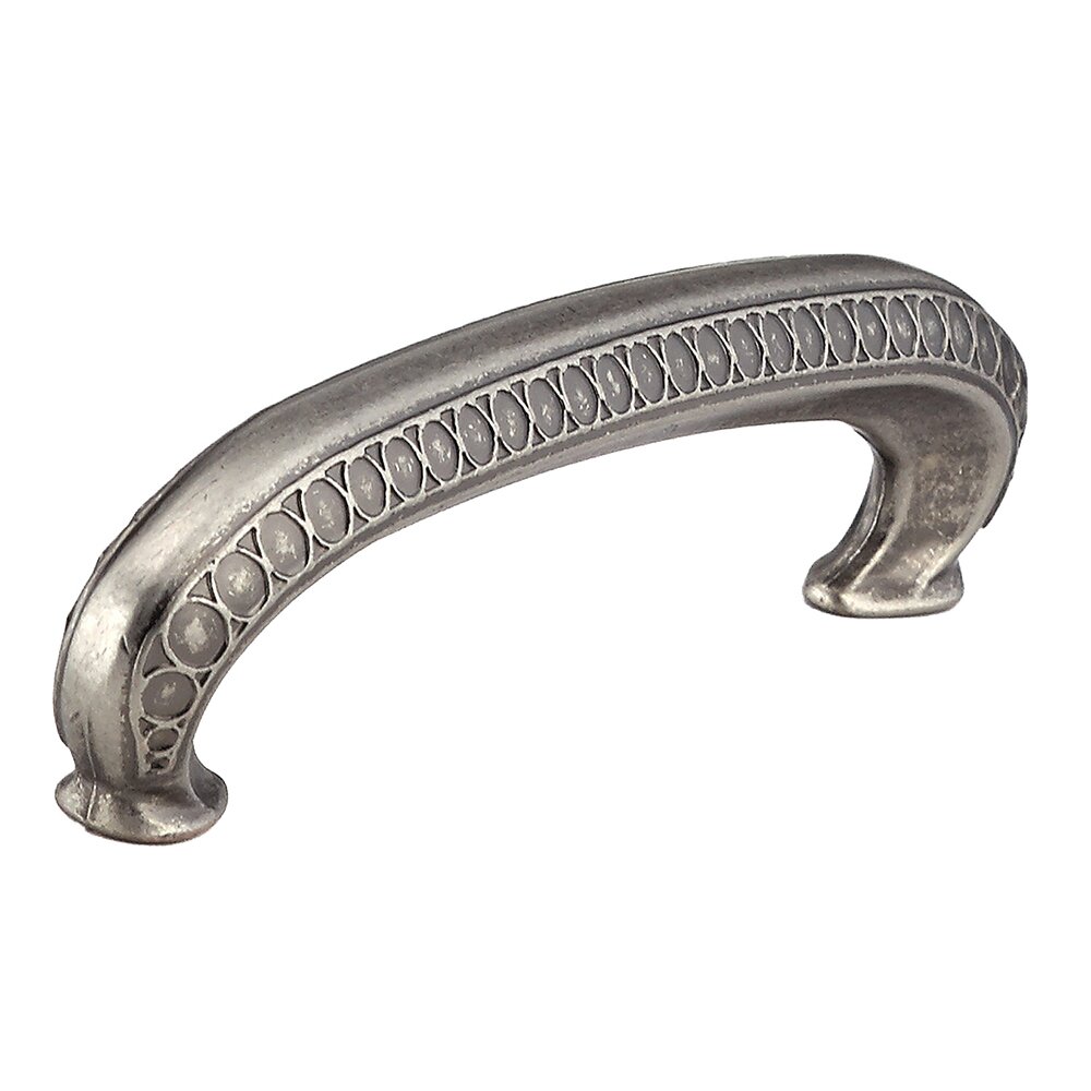 Richelieu 3 3/4" Centers Bow Pull with Rings Embossed Detail in Pewter