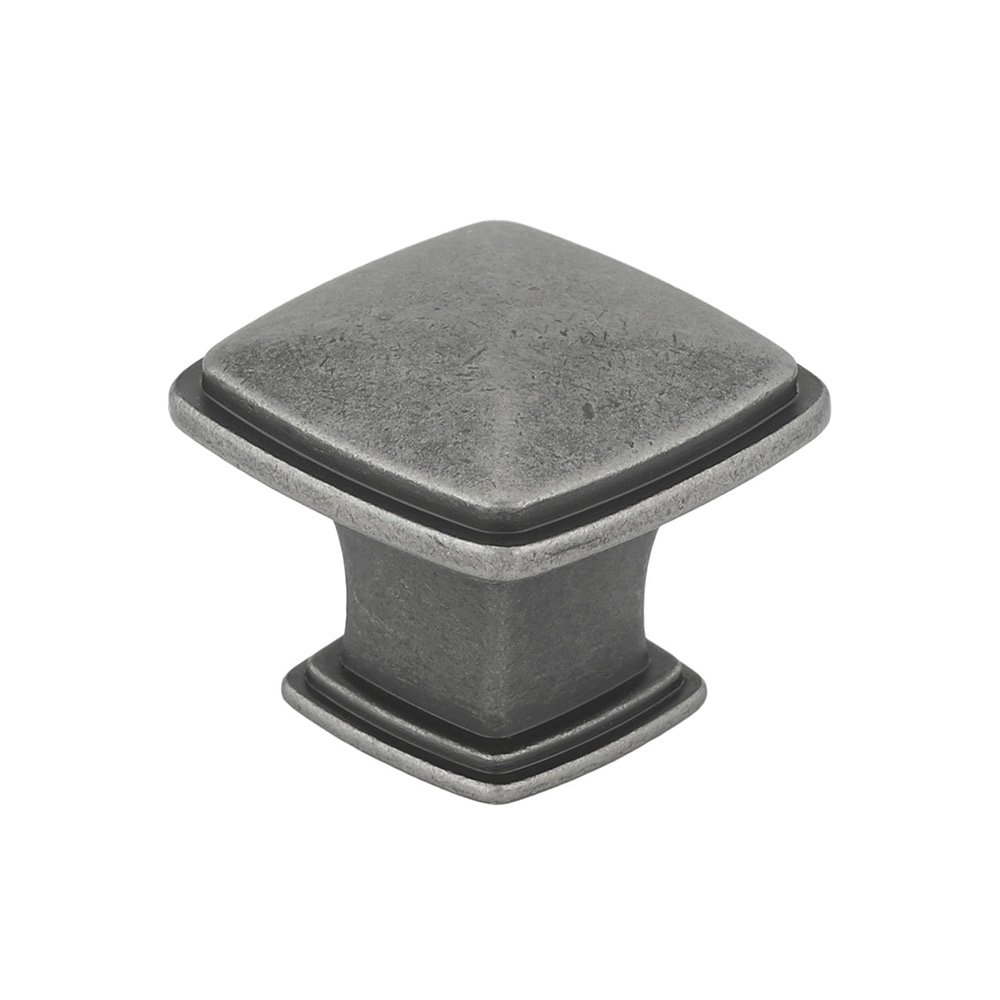 Richelieu 1 11/16" Square Knob with Beveled Accent in Pewter