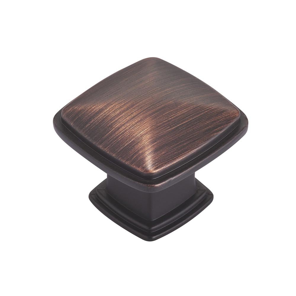Richelieu 1 7/32" Square Knob with Beveled Accent in Brushed Oil Rubbed Bronze