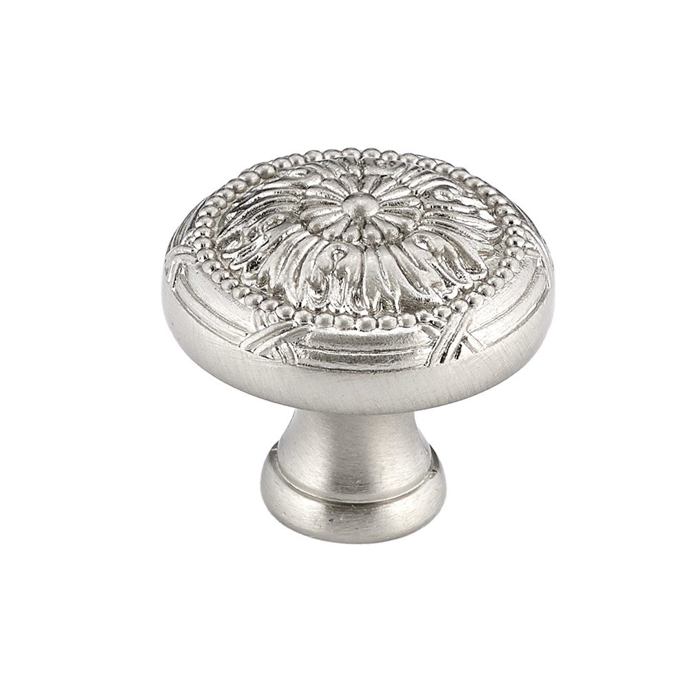 Richelieu 1 1/4" Diameter Knob with Twig and Cross-tie Detail in Brushed Nickel