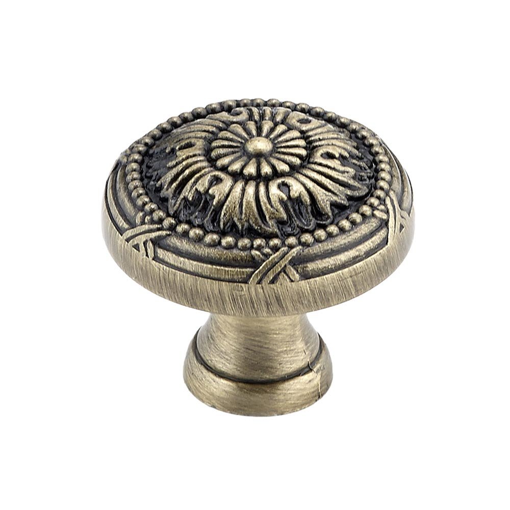 Richelieu 1 1/4" Diameter Knob with Twig and Cross-tie Detail in Antique English