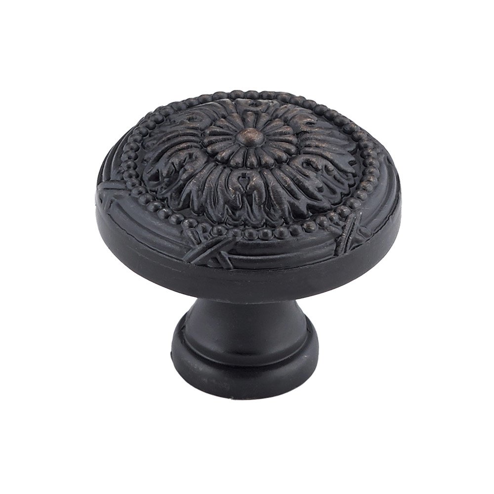 Richelieu 1 1/4" Diameter Knob with Twig and Cross-tie Detail in Brushed Oil Rubbed Bronze