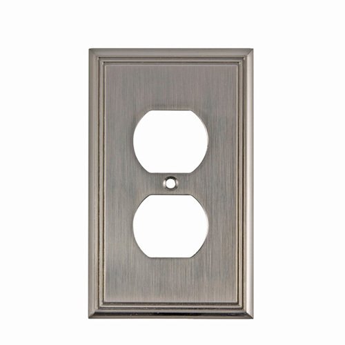 Richelieu Contemporary Single Duplex Outlet in Brushed Nickel