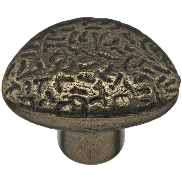 Richelieu 1 13/32" Long Contoured Knob in Hammered Burnished Brass