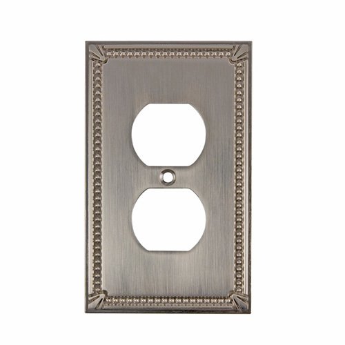 Richelieu Traditional Single Duplex Outlet in Brushed Nickel