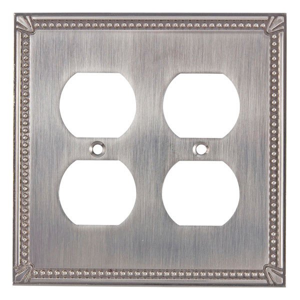 Richelieu Traditional Double Duplex Outlet in Brushed Nickel