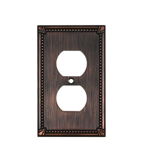 Richelieu Traditional Single Duplex Outlet in Brushed Oil Rubbed Bronze