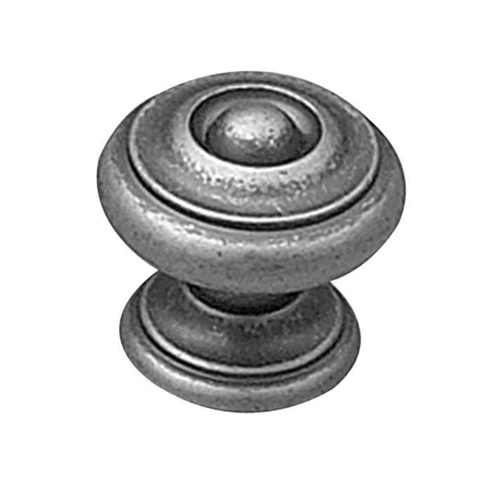 Richelieu 1 3/16" Diameter Beaded Knob with Wide Base in Pewter