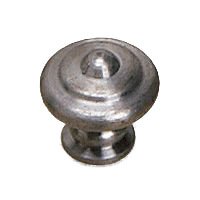 Richelieu 1" Diameter Flattened Knob with Concentric Circles in Pewter