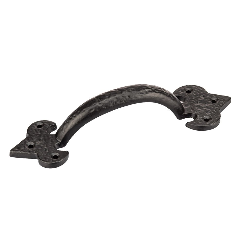 Richelieu 7 7/8" Long Front Mount Forged Iron Pull In Matte Black