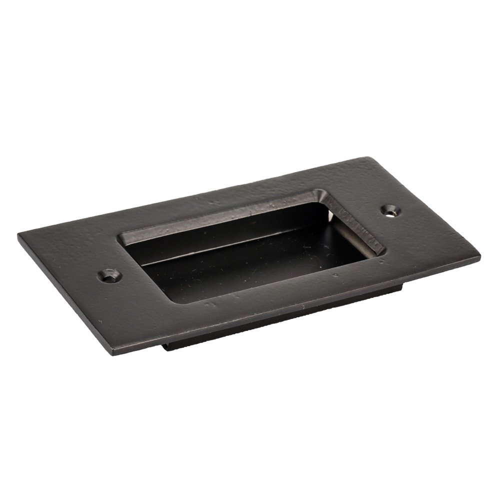 Richelieu 4 1/16" Centers Recessed Forged Iron Pull In Matte Black