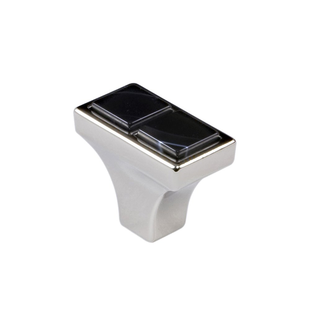 Richelieu 1" Long Knob in Polished Nickel and Black