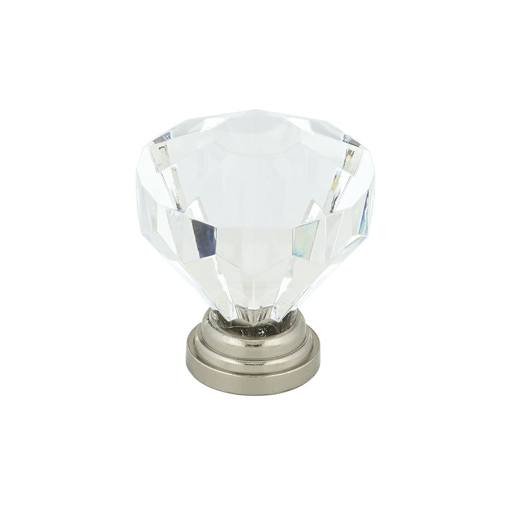 Richelieu 1 1/4" Round Eclectic Acrylic Knob in Brushed Nickel And Clear