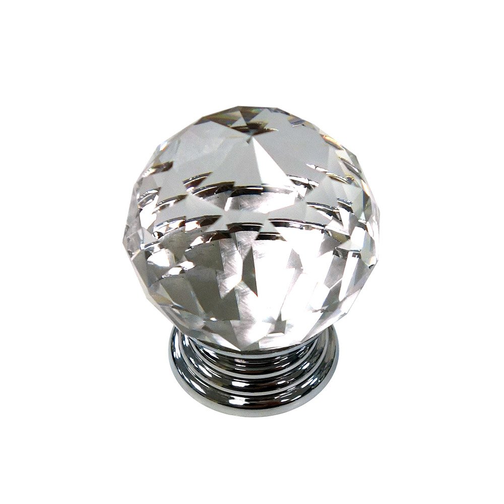 Richelieu 1 9/16" Round Eclectic Acrylic Knob in Clear With Chrome