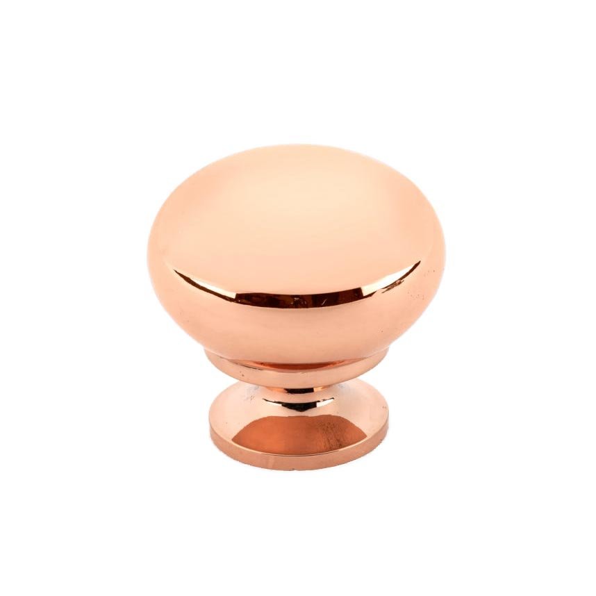 Richelieu 1 1/4" Round Traditional Brass Knob in Polished Copper