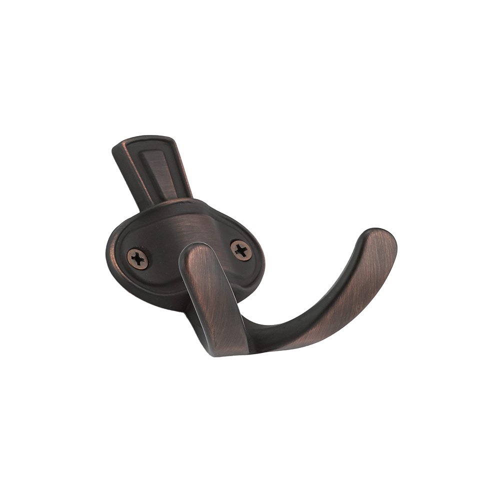 Richelieu Classic Double Metal Hook in Brushed Oil Rubbed Bronze