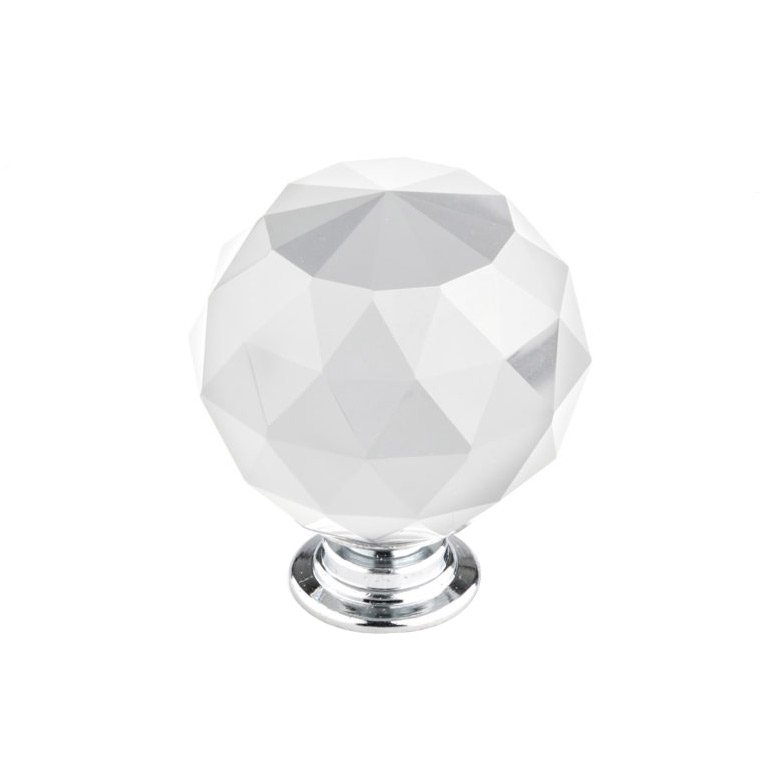 Richelieu 1 9/16" Round Contemporary Crystal Knob in Polished Chrome With Crystal