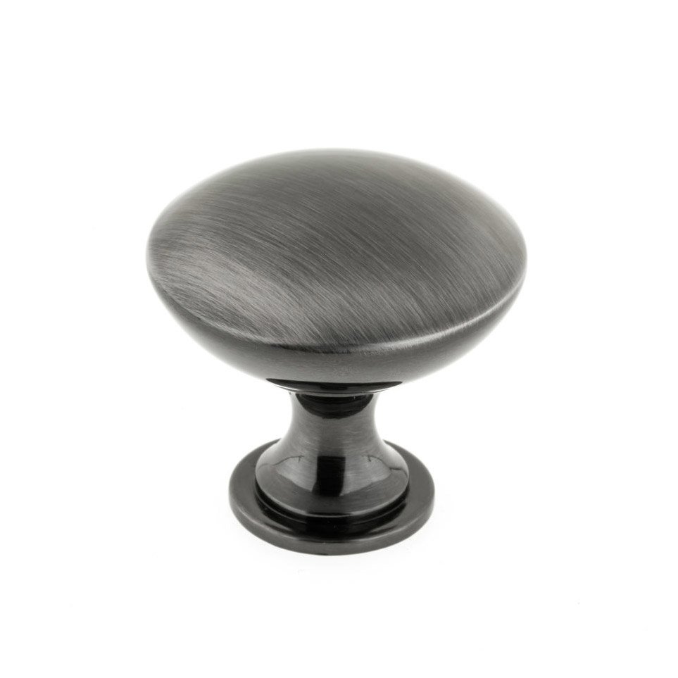 Richelieu 1 9/16" Round Contemporary Knob in Black Stainless Steel