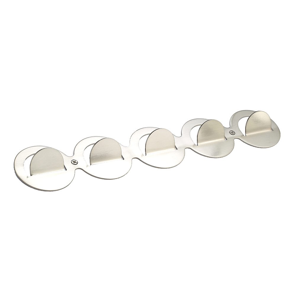 Richelieu Quintuple Contemporary Hook Rack in Brushed Nickel