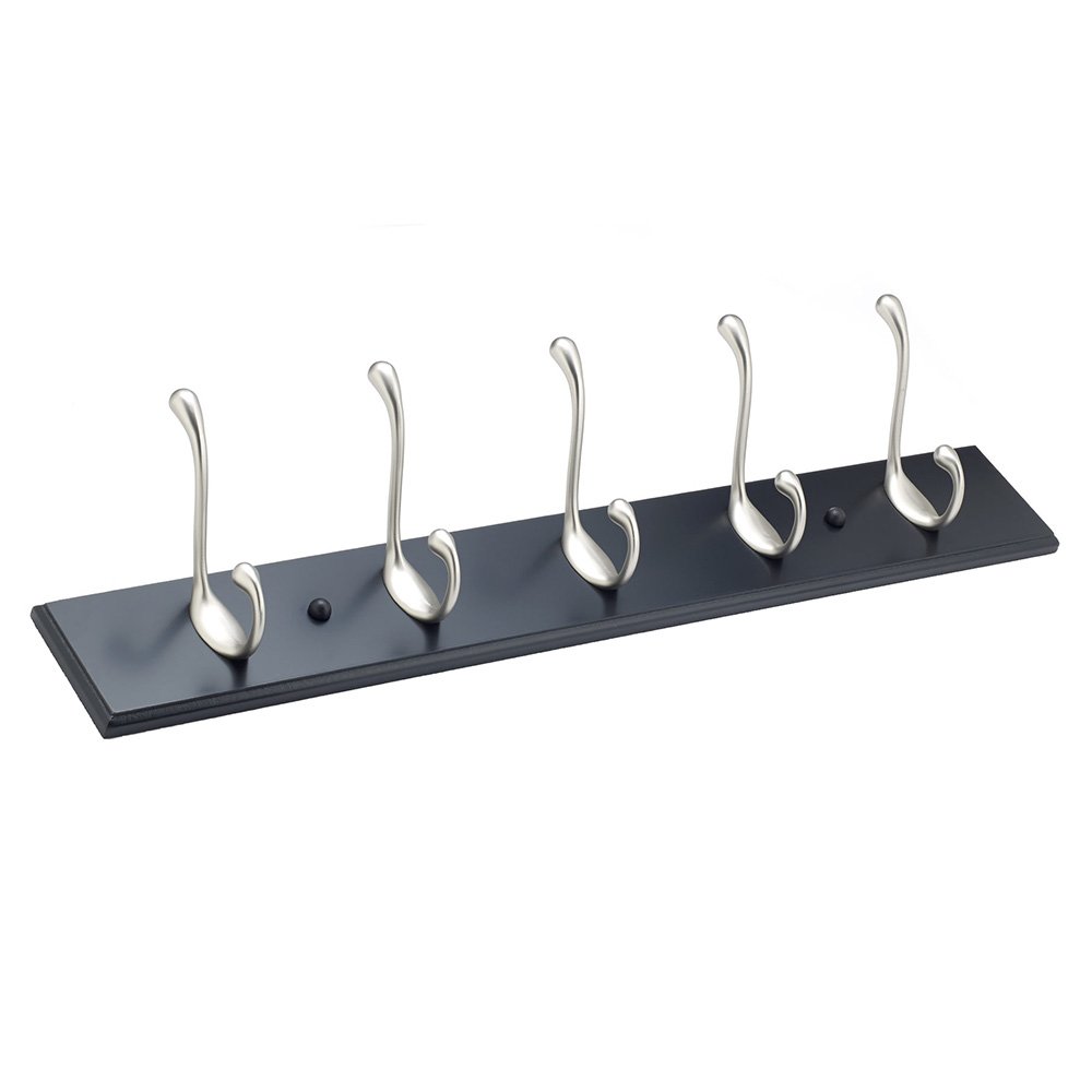 Richelieu Quintuple Utility Hook Rack in Brushed Nickel And Black