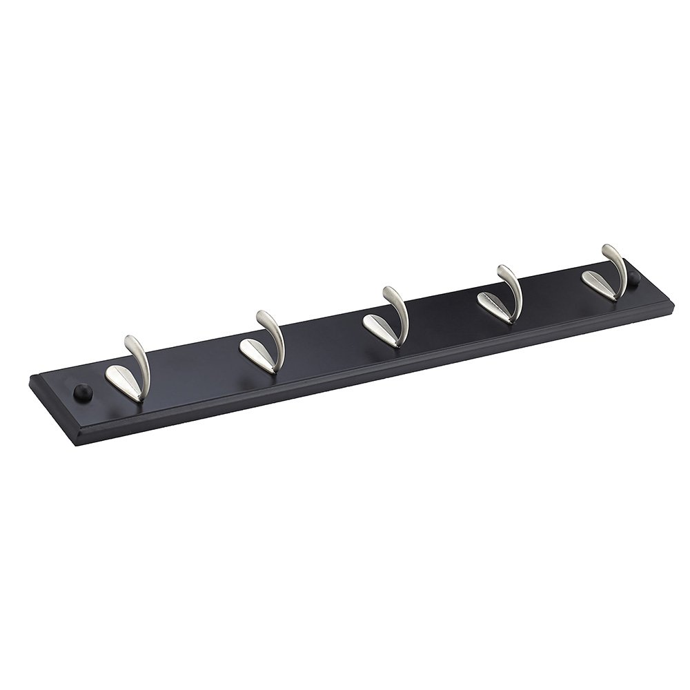 Richelieu Quintuple Utility Hook Rack in Black And Brushed Nickel